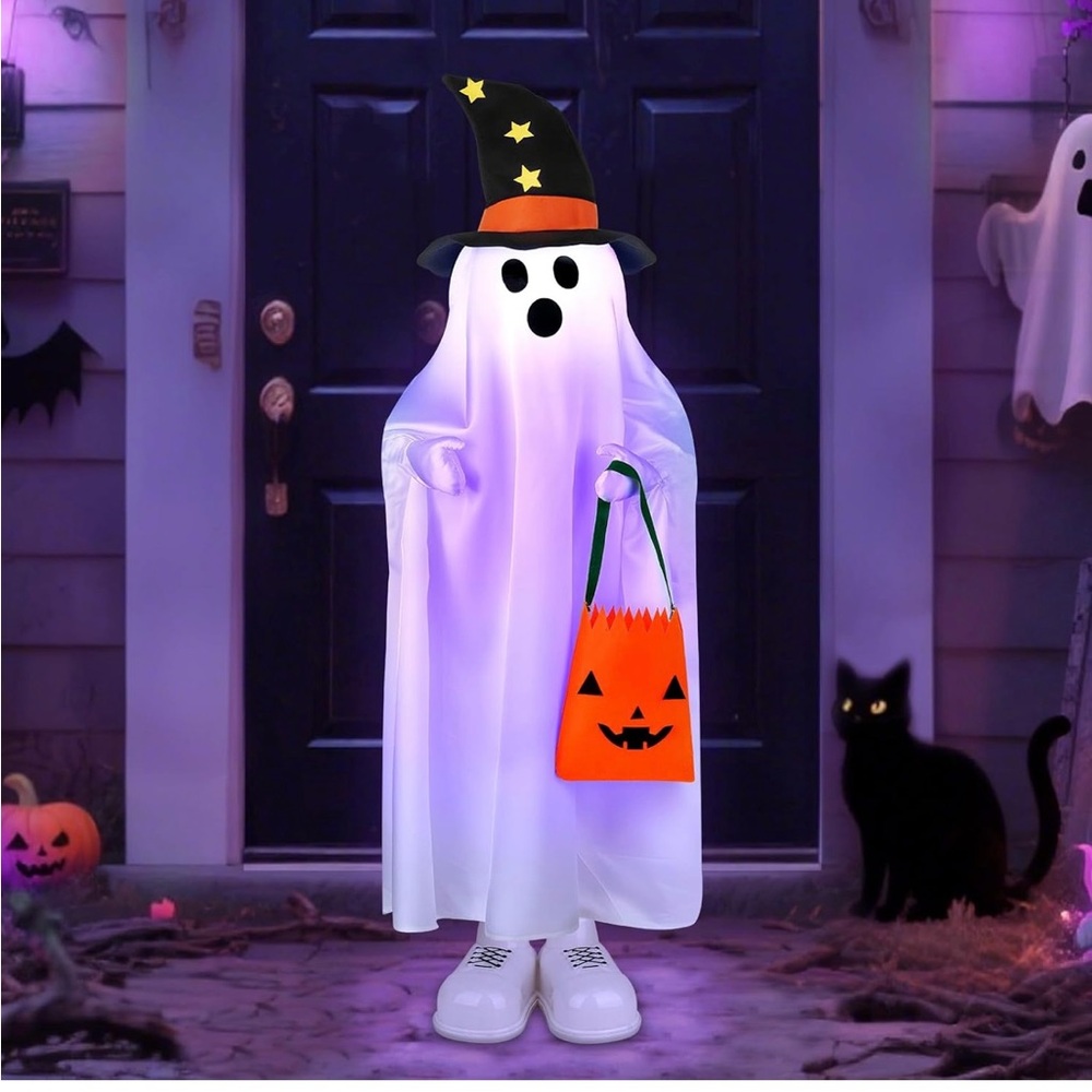 Halloween decorations light up ghost